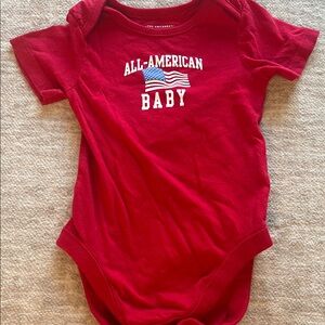 Red All-American Baby Onesie